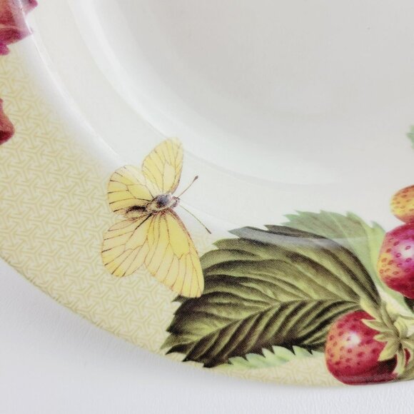 Spode Fruit Haven Rim Soup Bowl Butterfly Bee Fruit & Leaves, Fall Autumn Dishes - Picture 4 of 15